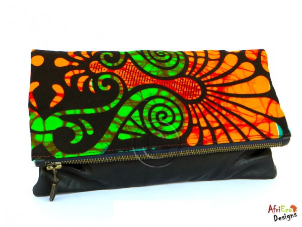 Upcycling-Leder-Clutch "Duara"